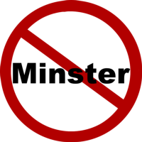 The word "Minster" inside the international "no" symbol.