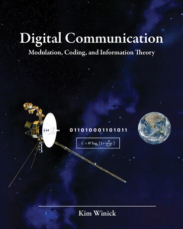 Book cover for the book Digital Communications showing a satellite above the Earth.